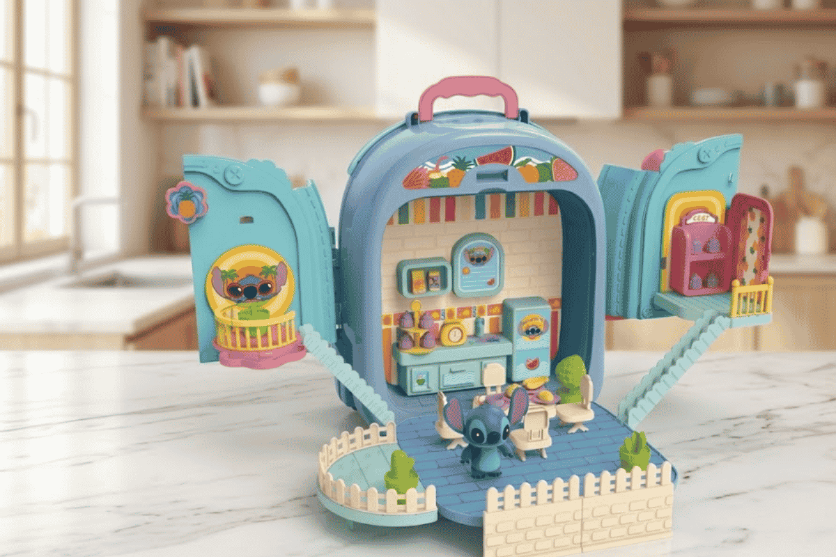 Bộ bếp Stitch dạng ba lô cho bé thích chơi nấu ăn